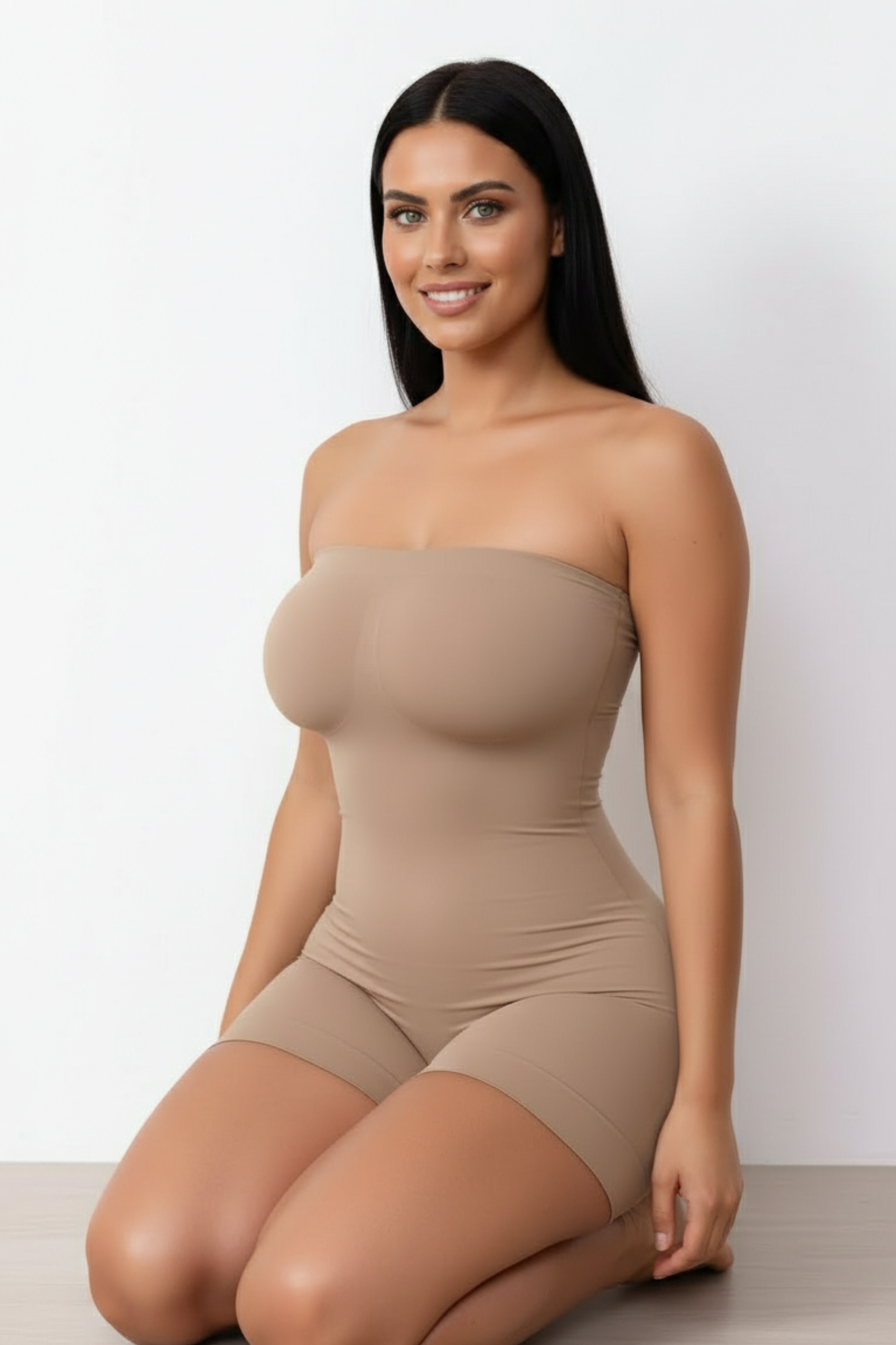 Sculpting Greige Tube Romper