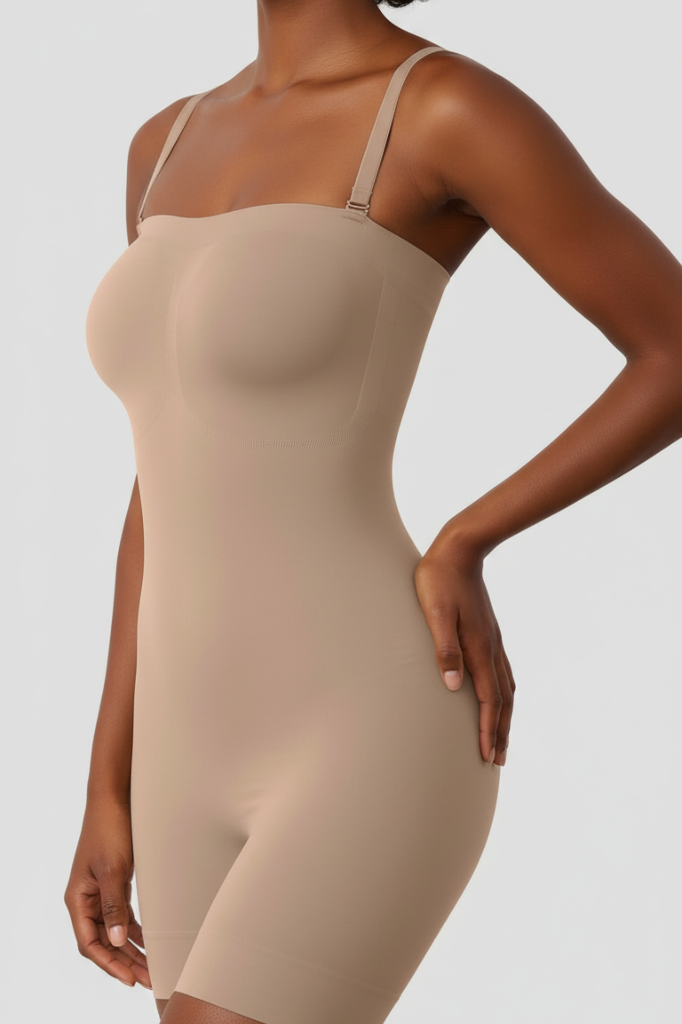 Sculpting Greige Tube Romper